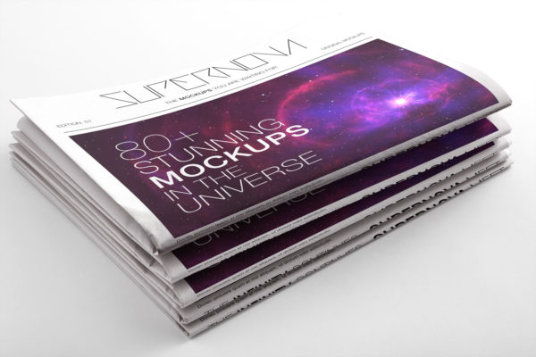 报纸版面设计局部效果预览图样机素材04 Newspaper PSD Mockup 04