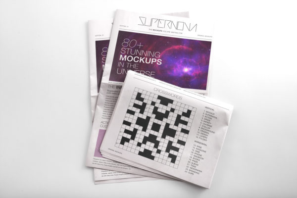 报纸版式设计效果图样机素材06 Newspaper PSD Mockup 06