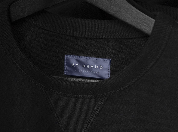 服装唛头衣领标签设计效果样机素材 Clothing Label Mockup