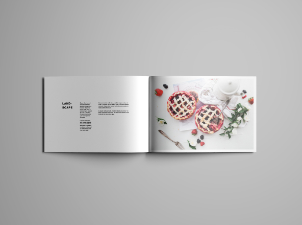品牌宣传画册内页排版设计PSD样机素材 Landscape Brochure Mockup PSD