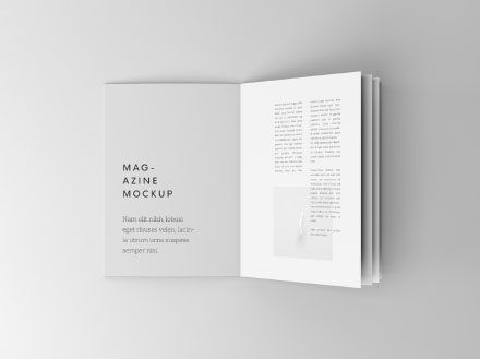 折页宣传册内页排版设计演示样机素材PSD模板 Overhead Booklet Mockup (PSD)