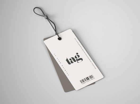 服装吊牌设计图样机素材PSD模板 Clothes Double Tag Mockup – PSD