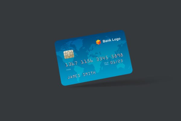 银行卡/信用卡正面设计效果图样机素材 Credit Card Mockups