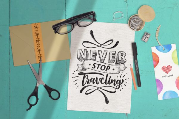 海报手绘设计创作场景样机素材模板 Poster Scene Creator