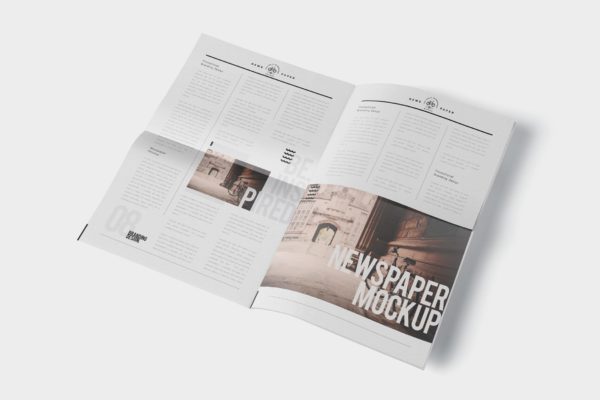 专业新闻报纸广告刊例样机素材PSD模板 Professional Newspaper Ad PSD Mockups