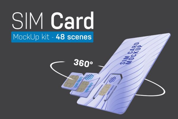 SIM手机卡卡片定制设计效果图样机素材模板 SIM Card Kit