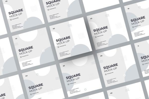 方形卡片设计效果图样机素材模板v3 ADL – SQUARE MOCK-UP.03