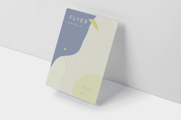 A4/A5尺寸圆角企业传单设计效果图样机素材 A4 / A5 Flyer Mockup Round Corner