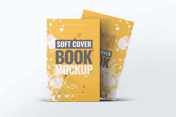 软封图书封面封底设计图样机素材模板 Soft Cover Book Mock-Up