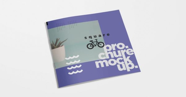 方形小册子宣传册封面&内页版式设计效果图样机素材 Square Brochure Mockups