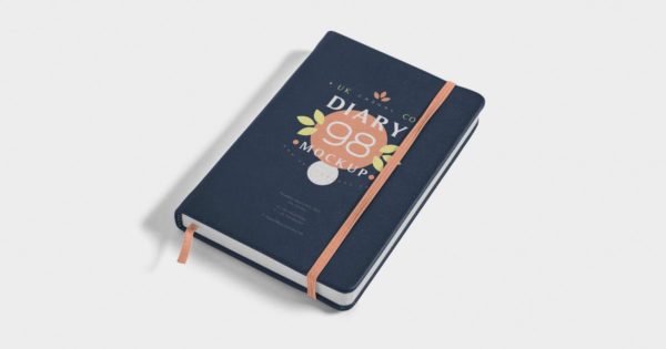 记事本封面&内页设计预览样机素材模板 Open & Closed Notebook Mockups