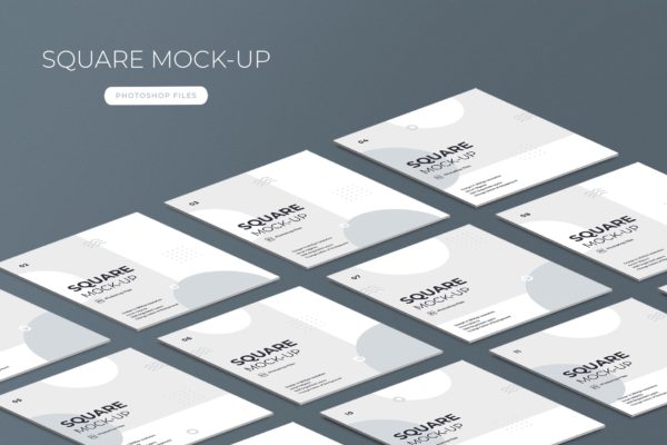 ADL正方形卡片设计透视图样机素材模板02 ADL – Perspective Square Mock-Up.02