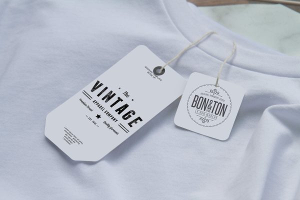 服装吊牌标签设计样机素材模板 Clothing Label Mockup