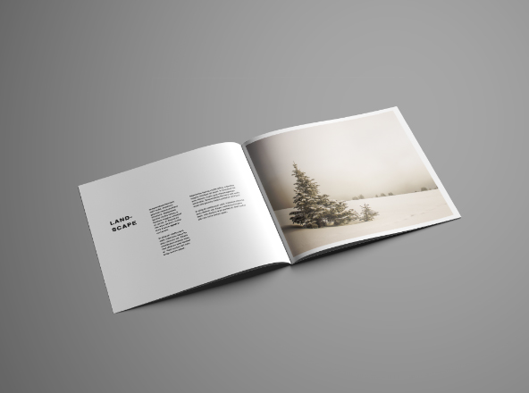 方形宣传册内页印刷效果图样机素材PSD模板 Square Brochure Mockup PSD