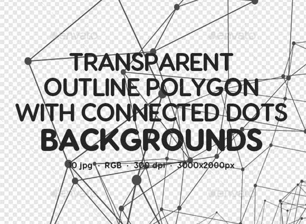 带连接点多边形轮廓透明背景图片Transparent Outline Polygon with Connected Dots Backgrounds