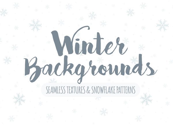 冬季雪花无缝背景图片素材 Seamless Winter Snowflake Backgrounds [JPG, PAT, PSD]