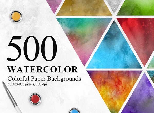 500张水彩纹理背景图片素材大合集3.32G[jpg]