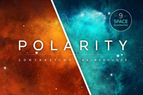 9种多彩高分辨率对立、二元空间背景图片 Polarity Space Backgrounds