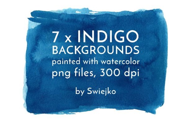 靛蓝水彩背景图片 Indigo Watercolor Background