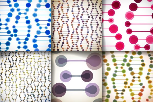 DNA链图案背景图片 Set of DNA backgrounds.