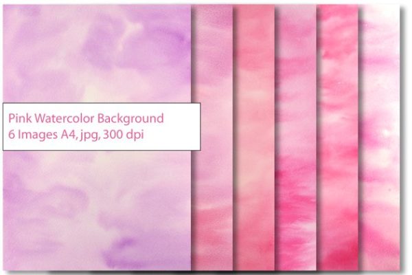 粉红水彩图案纹理背景图片 Pink Watercolor Texture Background