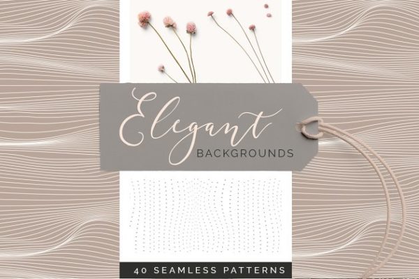 40款优雅图案矢量无缝纹理背景图片 Elegant Background Patterns