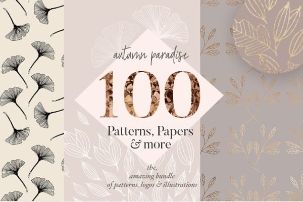 低调奢华风格花卉图案纹理 Rustic Floral Patterns & Graphics