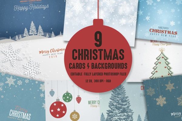 圣诞节主题卡片背景图片 Christmas Card/Backgrounds