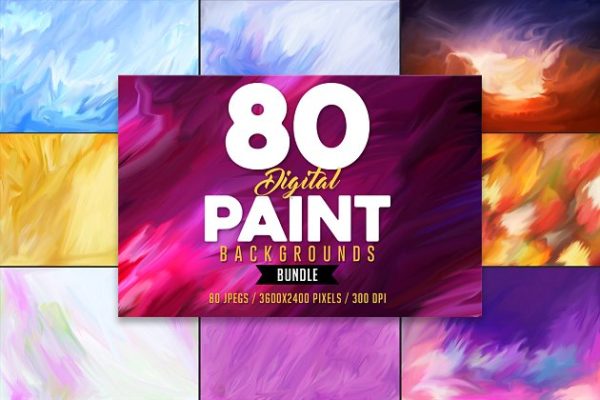 80款数码油画背景图片纹理 Paint Backgrounds