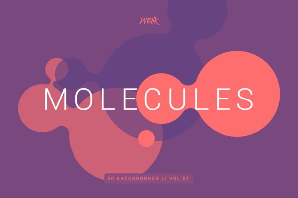 抽象分子结构扁平化风格背景图片v01 Molecules | Flat Backgrounds | V01
