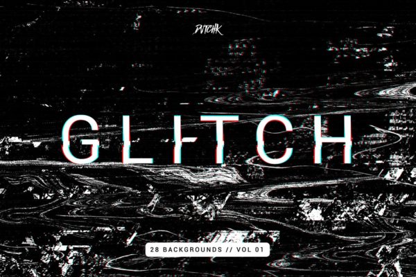 抽象信号故障毛刺背景图片集v1 Intense Glitch Backgrounds | Vol.01