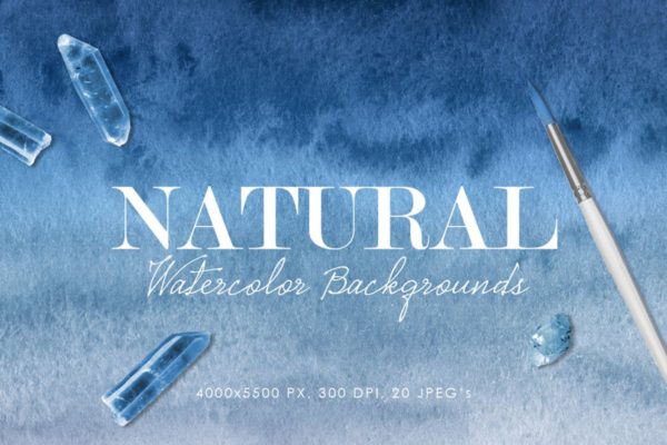 自然渐变阴影水彩背景图片素材 Natural Ombre Watercolor Backgrounds