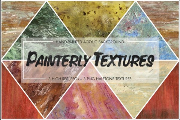 抽象手绘亚克力油画背景图片 Acrylic Painting Background& Texture