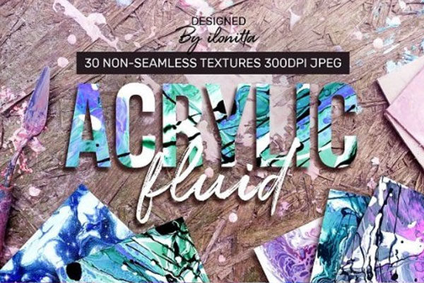 多彩丙烯酸流体30种纹理样品合集
