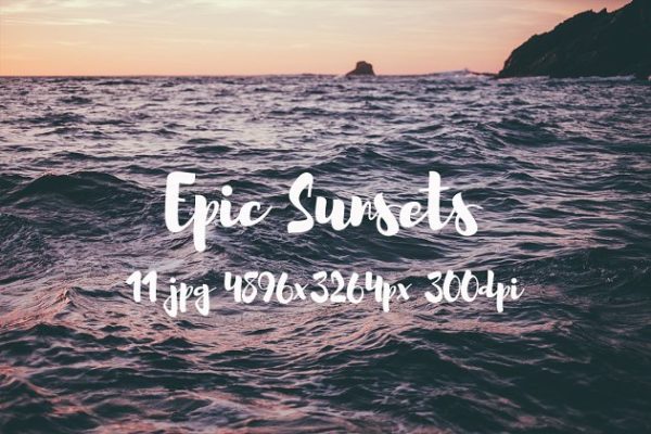 海边落日余晖照片素材背景图片 Epic Sunsets photo pack