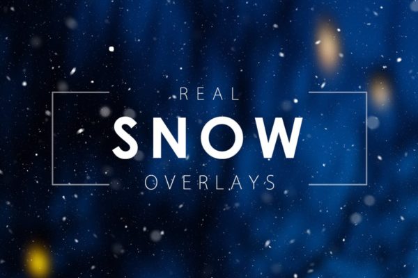 逼真雪花照片特效背景图片叠层 Real Snow Overlays