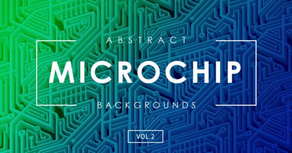 微芯片技术线路图几何图形背景图片素材v2 Microchip Tech Backgrounds Vol.2