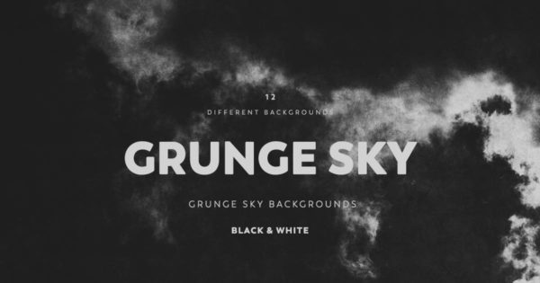 黑白天空背景图片片精选设计素材 Grunge SKY Backgrounds Black & White
