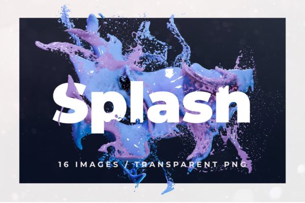 16款彩色液体颜料飞溅图案背景图片素材 Splash – Fluid Collection