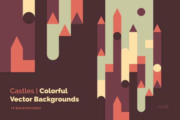 抽象城堡几何矢量背景图片素材 Castles | Abstract Geometric Vector Backgrounds