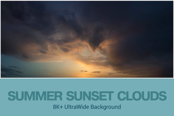 8K+超高清夏季日落天空背景图片素材 8K+ UltraHD Summer Sunset Background