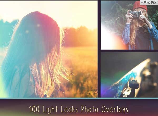 100种漏光效果叠层背景 100 Light Leaks Overlays