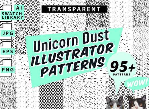 95款肌理无缝背景图片下载 Unicorn Dust Illustrator Brushes [ai,eps,jpg,png]