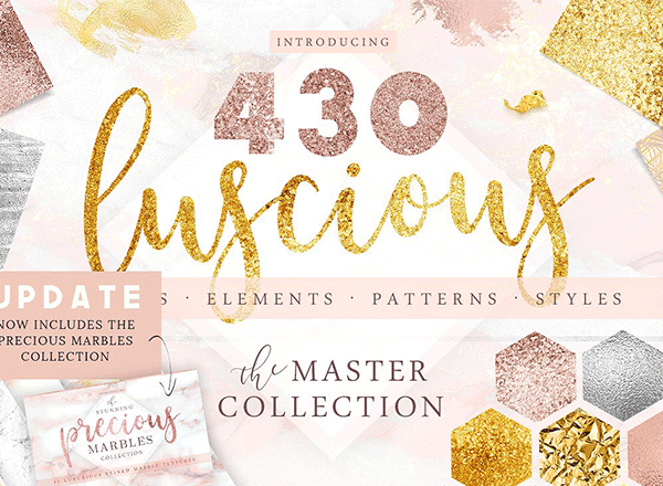 430+高品质的玫瑰金大理石高端纹理背景大集合