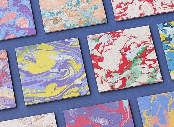 18张墨水大理石纸纹理 18 Ink Marble Paper Textures