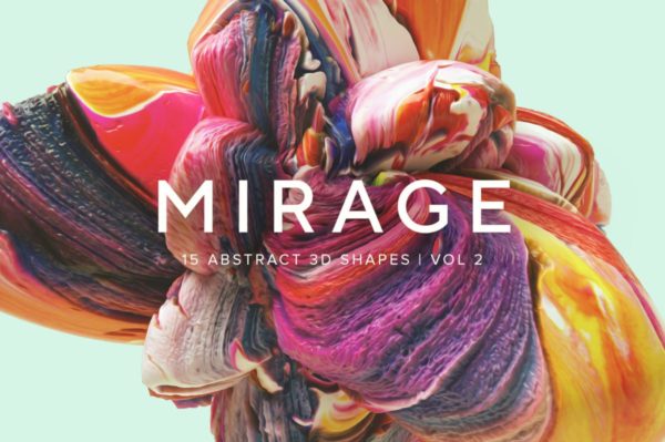 抽象创意系列：15款高清3D抽象纹理&笔刷第二波 3D Mirage, Vol. 2 (Exclusive)