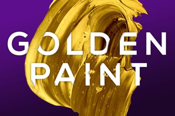 抽象创意系列：金黄色颜料抽象纹理 Golden Paint