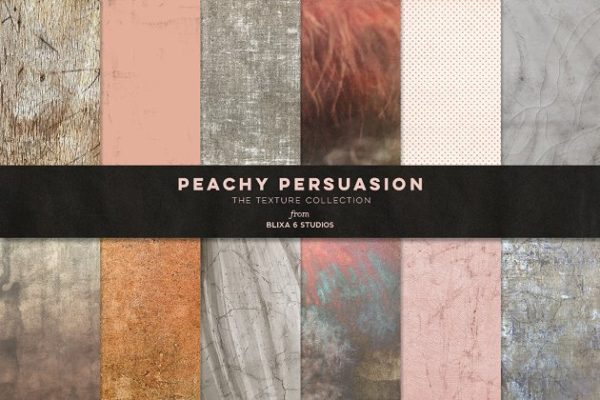大理石木纹墙纸混合纹理汇总 Peachy Persuasion Textured Graphics