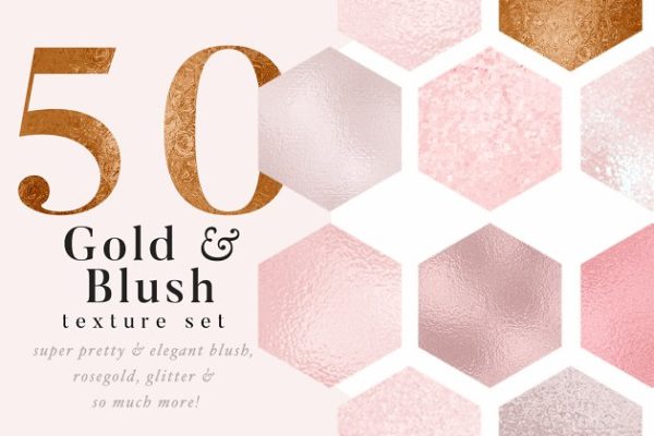 金色、腮红和粉红纹理 Gold, Blush & Pink Textures