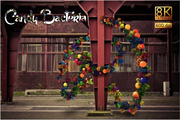 8K高分辨率抽象糖果细菌形状背景[1.09GB] 8K Candy Bacteria